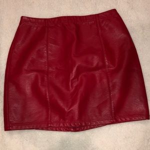 Cute Red Leather Skirt from Forever21!